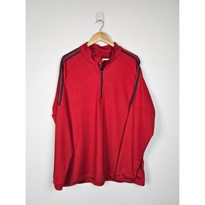 Adidas Golf Mens Red 1/4 Zip Long Sleeve Athletic Performance Pullover XL